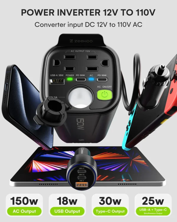 150W Car Power Inverter – Organic Store